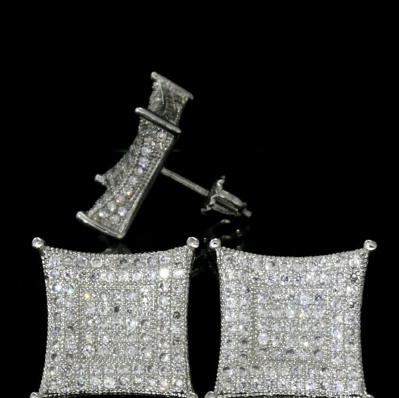 ICED OUT DIAMOND SIMULATED EARRING - Picture 5 of 5